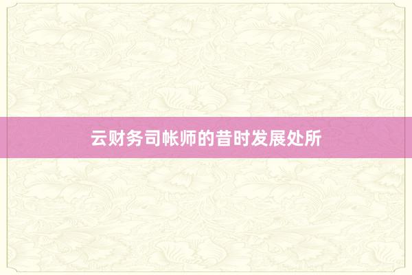 云财务司帐师的昔时发展处所