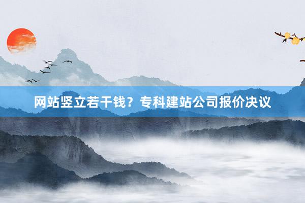 网站竖立若干钱？专科建站公司报价决议