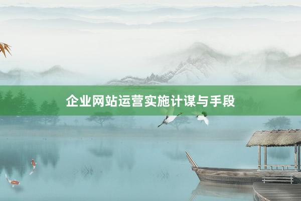企业网站运营实施计谋与手段